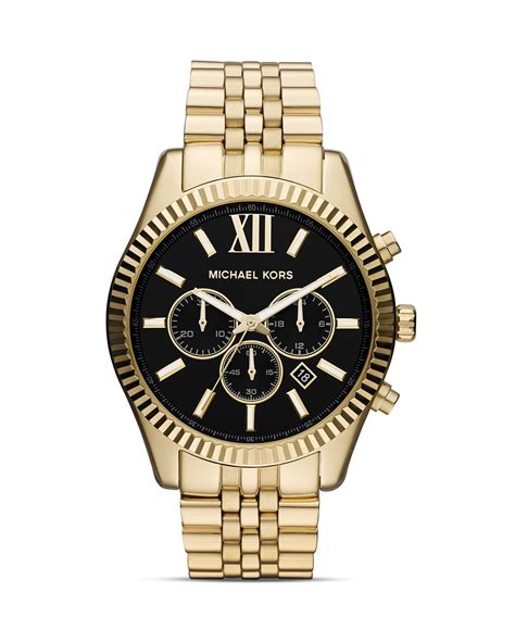 michael kors men's lexington gold tone stainless steel chronograph watch|lexington pavé gold tone watch.